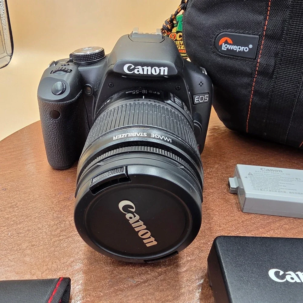Canon EOS Rebel T1i 500D DSLR Camera with 18-55mm IS Lens Lowepro Bag Bundle